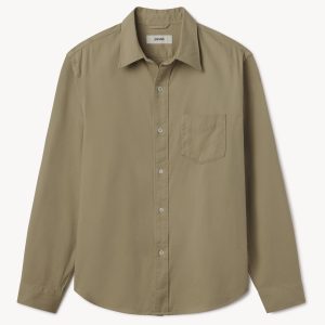 Draped Twill One Pocket Shirt